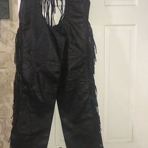 Fringed motorcycle chaps